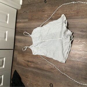 Striped White Romper